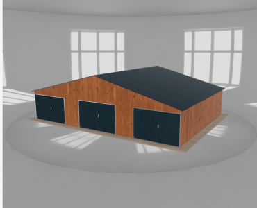 Garaż blaszany 11.5x8.5m trzystanowiskowy
  dwuspadowy Złoty dąb