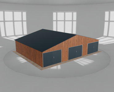Garaż blaszany 11.5x9m trzystanowiskowy
  dwuspadowy Złoty dąb