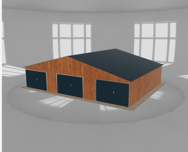 Garaż blaszany 11.5x9m trzystanowiskowy
  dwuspadowy Złoty dąb