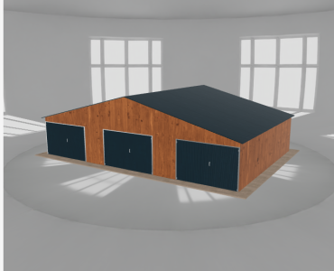 Garaż blaszany 11.5x8m trzystanowiskowy
  dwuspadowy Złoty dąb