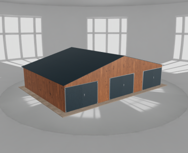 Garaż blaszany 11.5x8m trzystanowiskowy
  dwuspadowy Złoty dąb