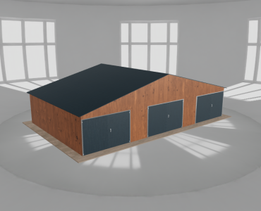 Garaż blaszany 11.5x7m trzystanowiskowy
  dwuspadowy Złoty dąb