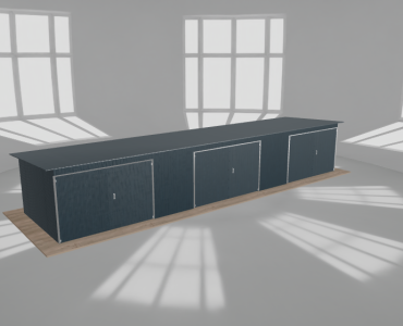 Garaż blaszany 12x3m trzystanowiskowy
  spad w tył Grafit
