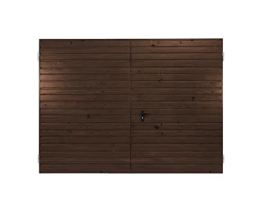 Brama dwuskrzydłowa 3.5x3.5 m Drewnopodobna Przetłoczenia poziome Panel 10 cm