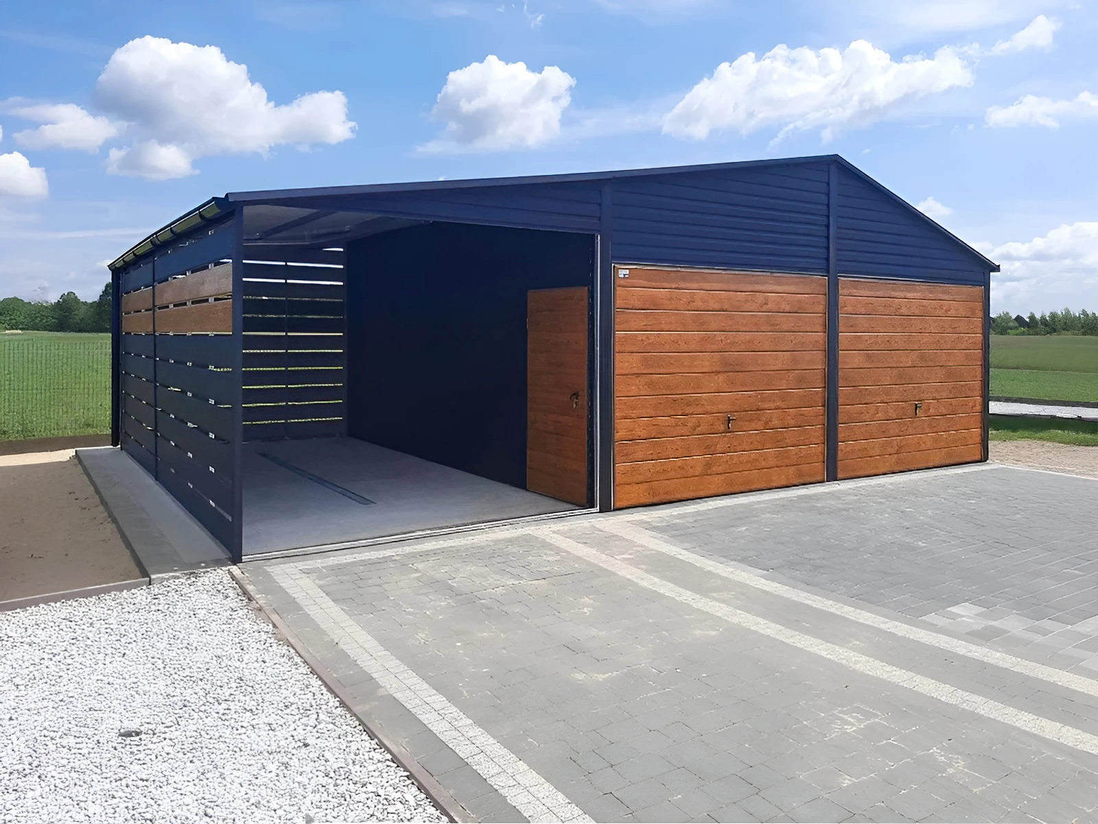 Garaze blaszane aaaaaaa dwustanowiskowy z wiata 42