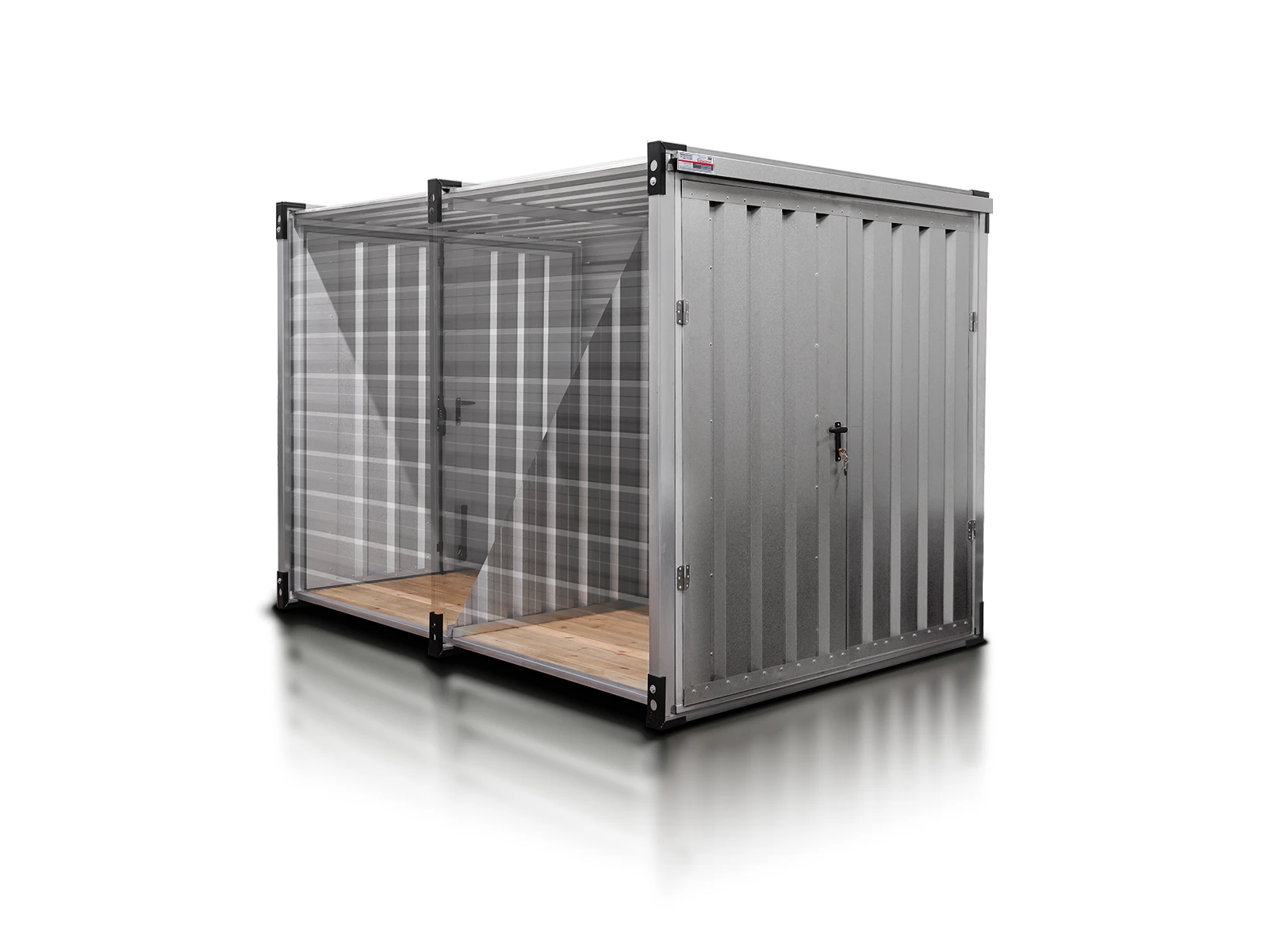 kontener magazynowy podwojny 3 m srebrny