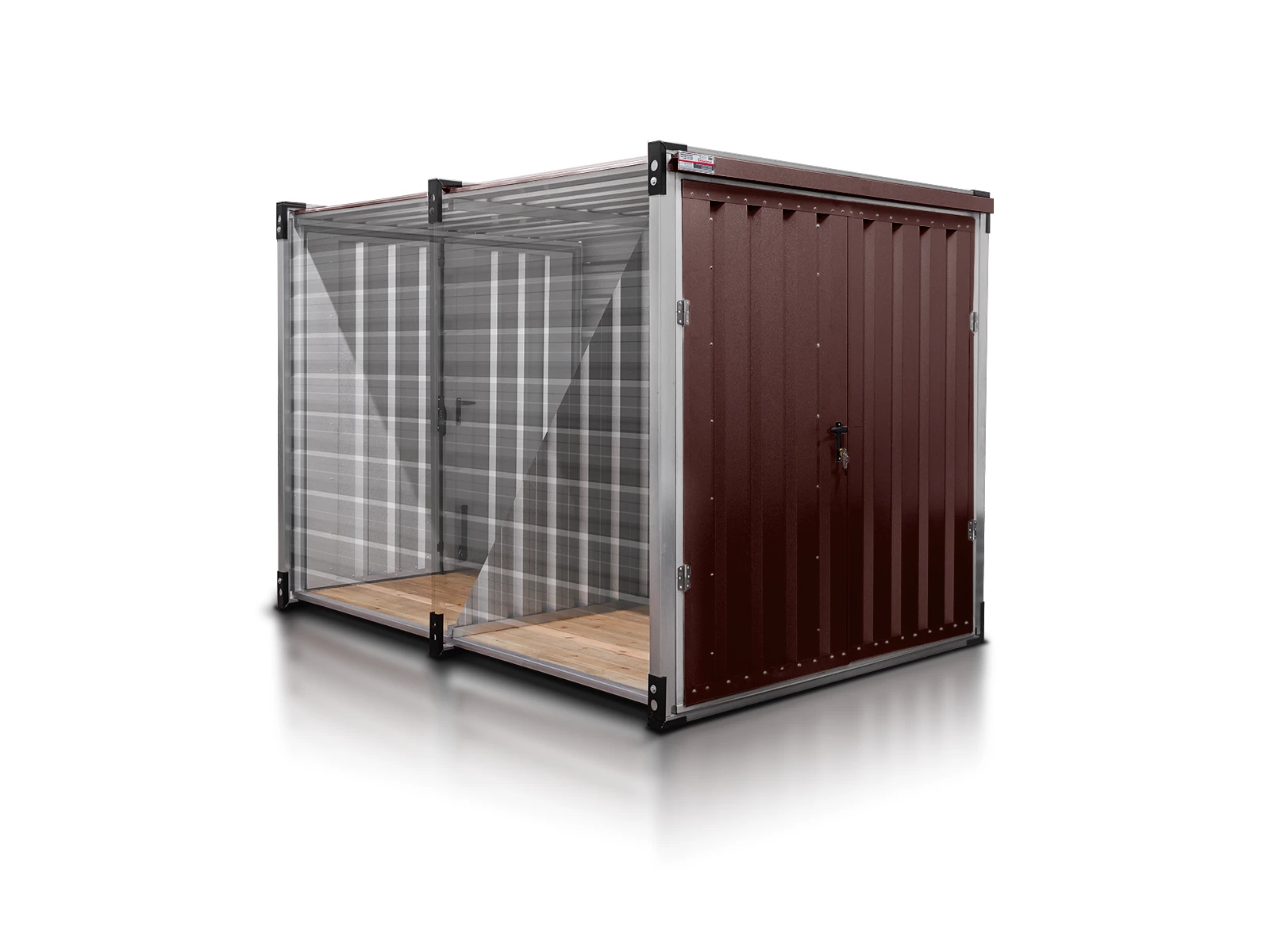 kontener magazynowy podwojny 3 m ciemny braz