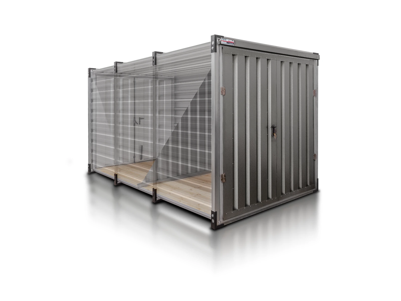 Kontener Magazynowy Podwojny 4 M Srebrny