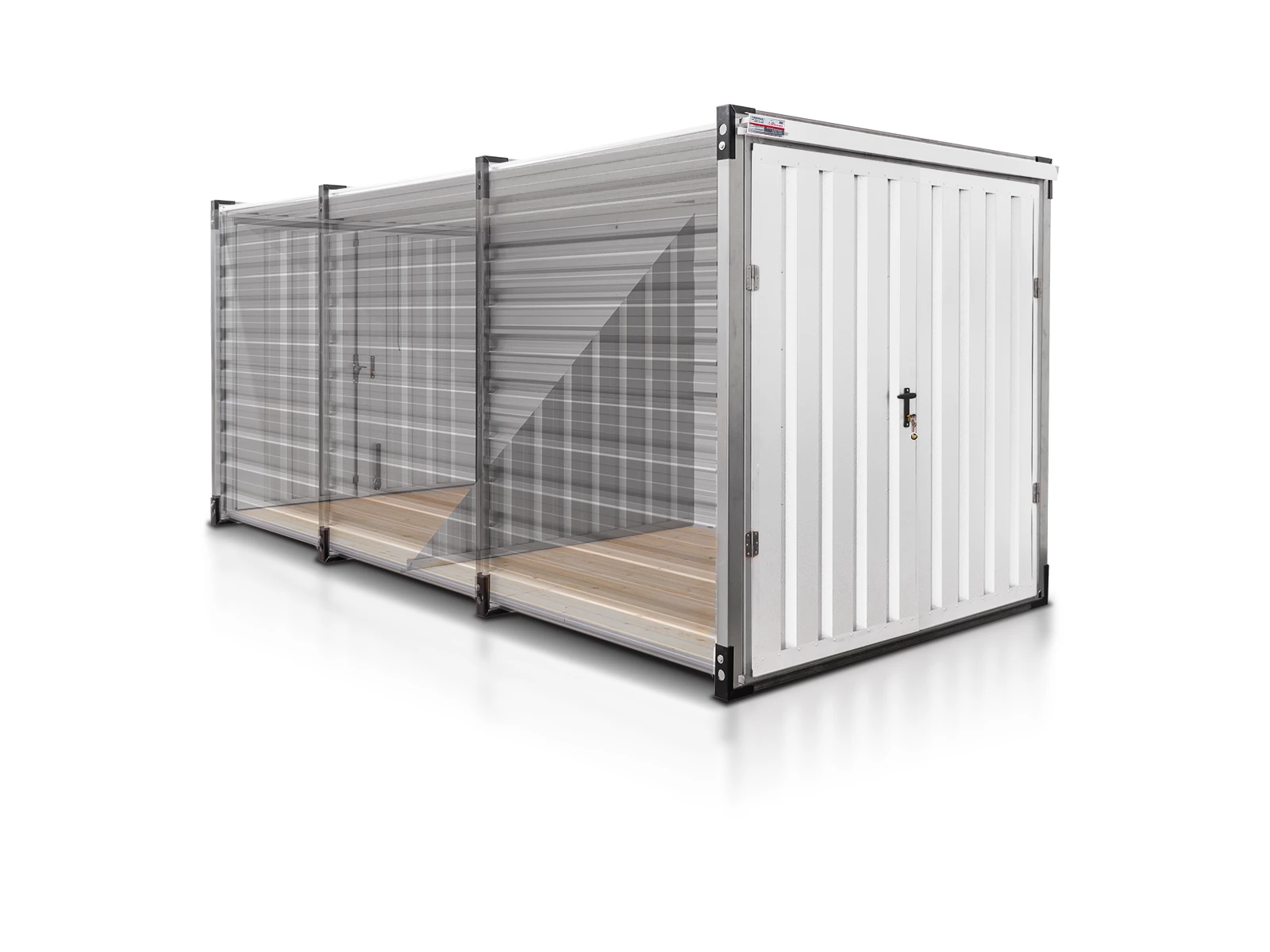 kontener magazynowy podwojny 5 m bialy