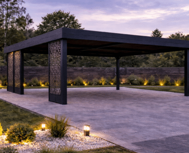 Carport Ażurowe Panele - Wiata garażowa 6x6 m