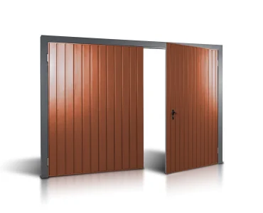 Brama dwuskrzydłowa 2.5x2.5 m Przetłoczenia pionowe Panel 10 cm