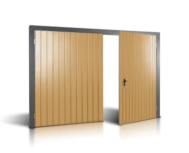 Brama dwuskrzydłowa 2.5x2 m Przetłoczenia pionowe Panel 10 cm