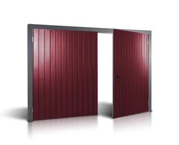 Brama dwuskrzydłowa 2.5x4 m Przetłoczenia pionowe Panel 10 cm