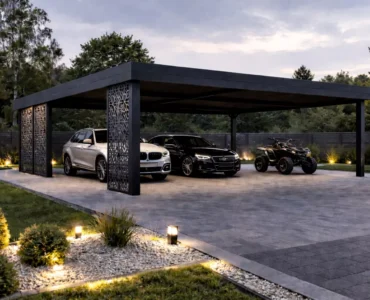 Carport Ażurowe Panele - Wiata garażowa 6x6 m