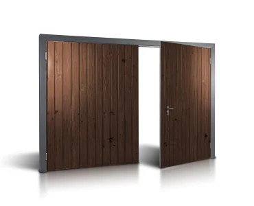 Brama dwuskrzydłowa 3x3 m Drewnopodobna Przetłoczenia pionowe Panel 10 cm