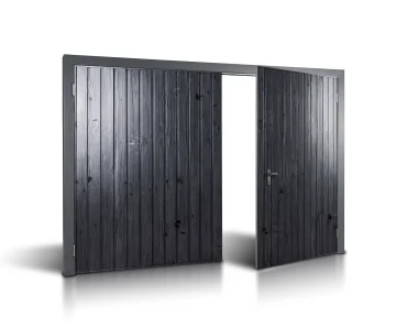 Brama dwuskrzydłowa 3x3 m Drewnopodobna Przetłoczenia pionowe Panel 10 cm