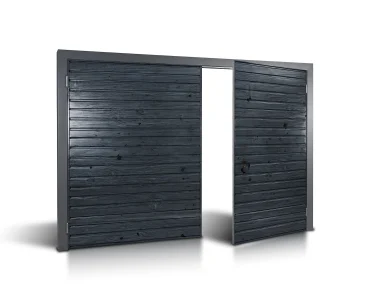 Brama dwuskrzydłowa 3x3 m Drewnopodobna Przetłoczenia poziome Panel 10 cm