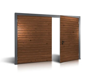Brama dwuskrzydłowa 4x2.5 m Drewnopodobna Przetłoczenia poziome Panel 10 cm