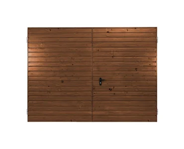Brama dwuskrzydłowa 4x2.5 m Drewnopodobna Przetłoczenia poziome Panel 10 cm