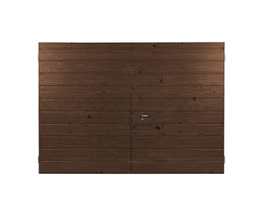 Brama dwuskrzydłowa 4x2.5 m Drewnopodobna Przetłoczenia poziome Panel 17 cm
