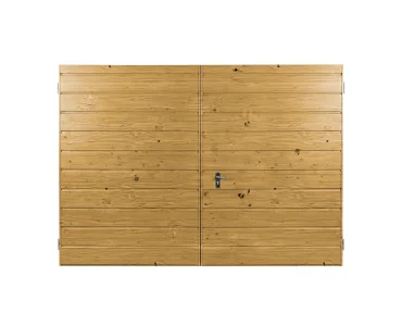 Brama dwuskrzydłowa 3.5x3.5 m Drewnopodobna Przetłoczenia poziome Panel 17 cm