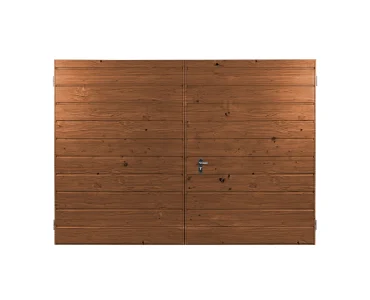 Brama dwuskrzydłowa 3x2.5 m Drewnopodobna Przetłoczenia poziome Panel 17 cm