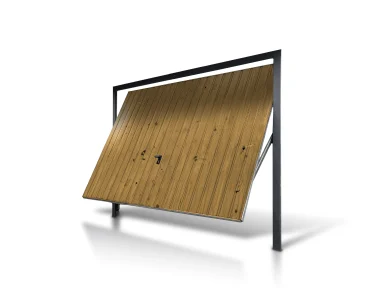 Brama uchylna 2.5x2.5 m Drewnopodobna Przetłoczenia pionowe Panel 10 cm
