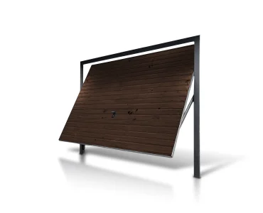 Brama uchylna 3x2.5 m Drewnopodobna Przetłoczenia  poziome Panel 10 cm
