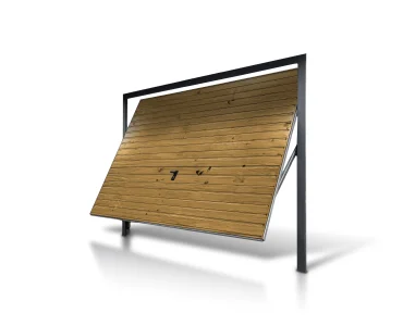 Brama uchylna 3.5x2.5 m Drewnopodobna Przetłoczenia poziome Panel 10 cm