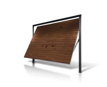Brama uchylna 2.5x2 m Drewnopodobna Przetłoczenia poziome Panel 10 cm