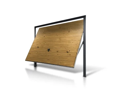 Brama uchylna 3.5x2.5 m Drewnopodobna Przetłoczenia poziome Panel 17 cm