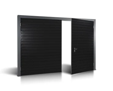 Brama dwuskrzydłowa 2.5x2 m Przetłoczenia poziome Panel 10 cm