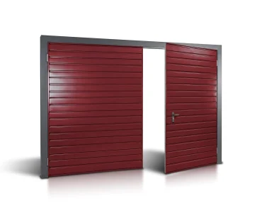 Brama dwuskrzydłowa 3.5x2.5 m Przetłoczenia poziome Panel 10 cm