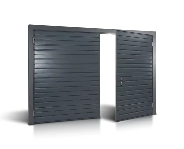 Brama dwuskrzydłowa 3x3 m Przetłoczenia poziome Panel 10 cm
