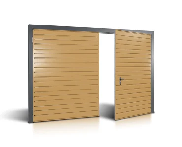 Brama dwuskrzydłowa 2.5x3.5 m Przetłoczenia poziome Panel 10 cm