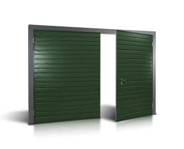 Brama dwuskrzydłowa 3x2.5 m Przetłoczenia poziome Panel 10 cm