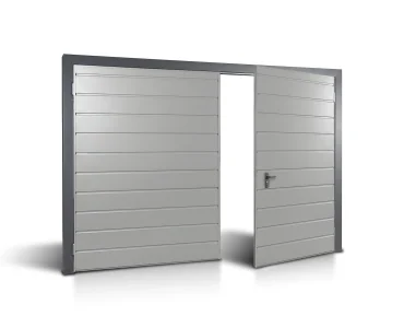 Brama dwuskrzydłowa 2x2.5 m Przetłoczenia poziome Panel 17 cm
