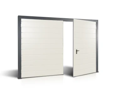 Brama dwuskrzydłowa 3x3 m Przetłoczenia poziome Panel 17 cm