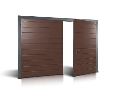 Brama dwuskrzydłowa 3x3.5 m Przetłoczenia poziome Panel 17 cm