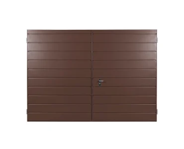 Brama dwuskrzydłowa 3x3.5 m Przetłoczenia poziome Panel 17 cm