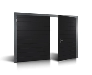 Brama dwuskrzydłowa 4x4 m Przetłoczenia poziome Panel 17 cm