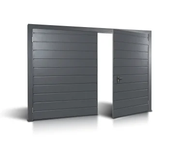 Brama dwuskrzydłowa 3x3 m Przetłoczenia poziome Panel 17 cm