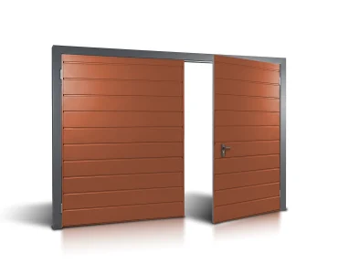 Brama dwuskrzydłowa 2.5x2.5 m Przetłoczenia poziome Panel 17 cm