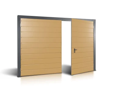 Brama dwuskrzydłowa 2.5x3 m Przetłoczenia poziome Panel 17 cm