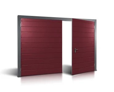 Brama dwuskrzydłowa 3.5x3.5 m Przetłoczenia poziome Panel 17 cm