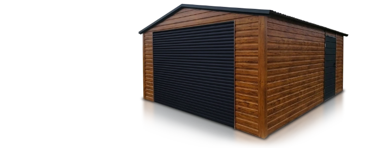 Garaże blaszane z bramami rolowanymi