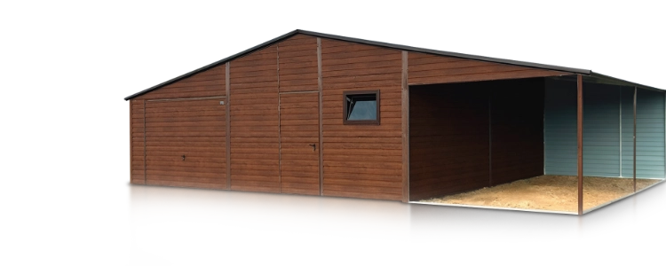 garaże blaszane z pomieszczeniem gospodarczym