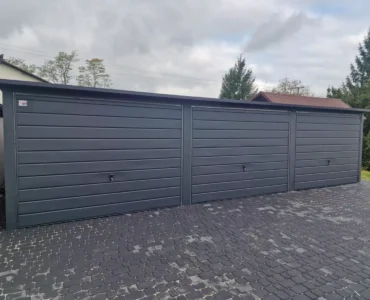 Garaż blaszany trzystanowiskowy 9x6m Grafit