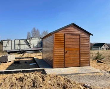 Domek narzędziowy 2.5x3m Dach dwuspadowy Jasny Orzech