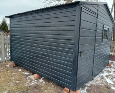 Domek narzędziowy 3x4.5 m Drewnopodobny Grafit